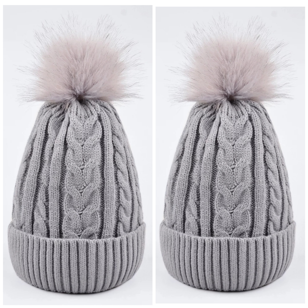 Gray Fur Beanie - Picture 2 of 3
